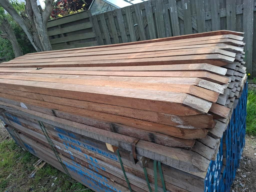 Hardhout palen balken 6x6x250 cm bezorgen mogelijk, Ophalen, Nieuw, Hardhout, 250 cm of meer
