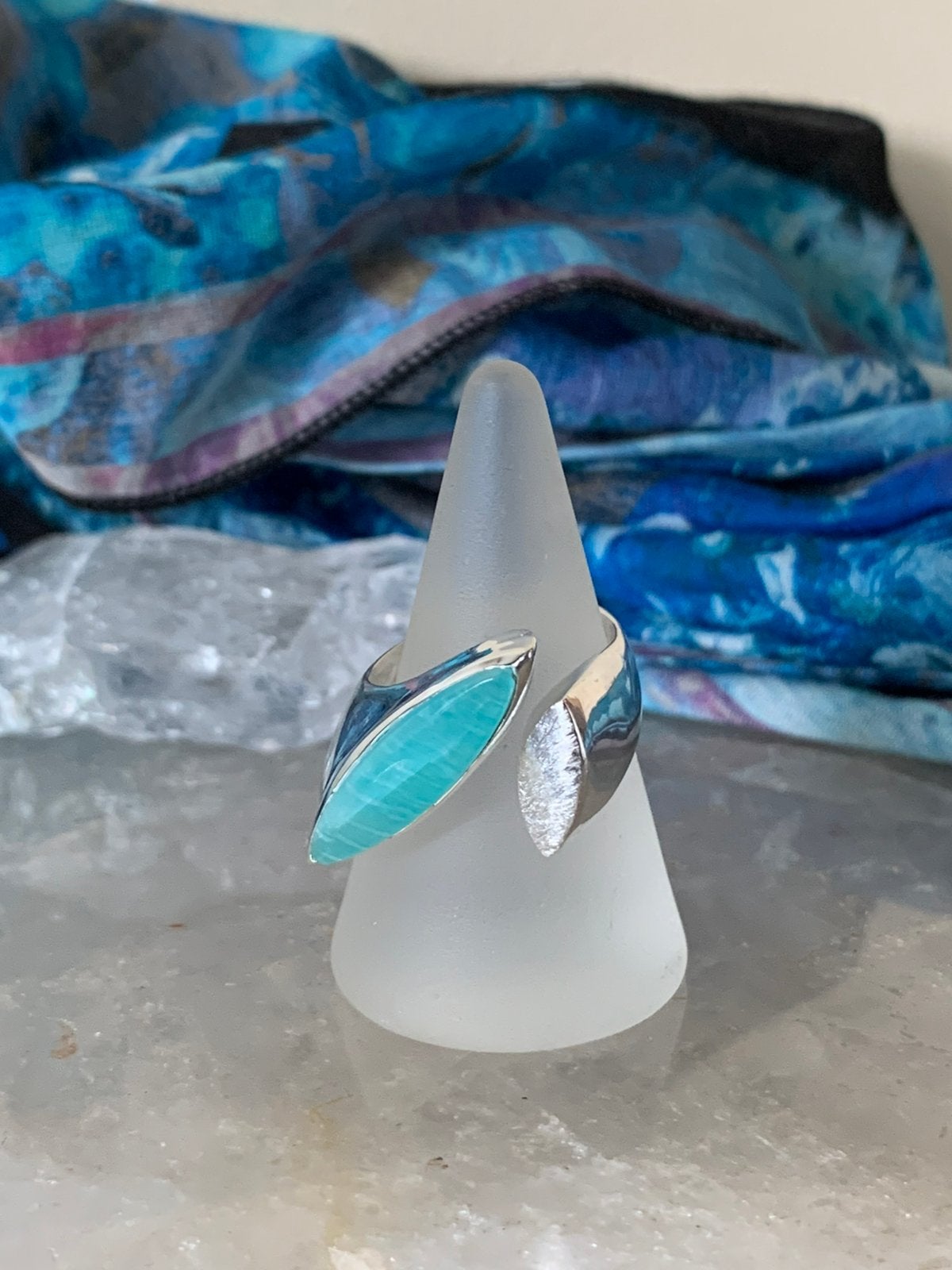 Amazoniet geluk beschermt aura straling healing magie, Sieraden, Tassen en Uiterlijk, Ringen, Blauw, Nieuw, Ophalen of Verzenden