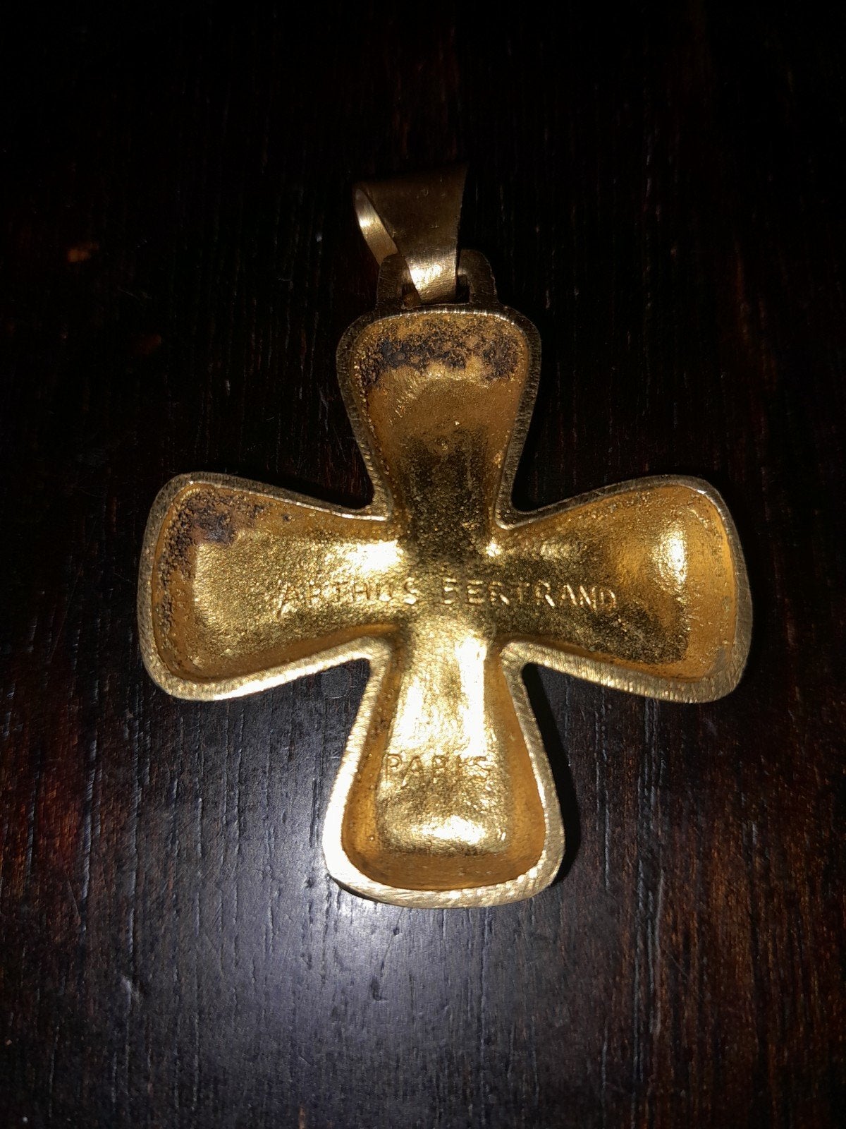 Gouden kruis hanger van Arthur Bertrand Parijs, Met hanger, Gebruikt, Ophalen of Verzenden, Goud