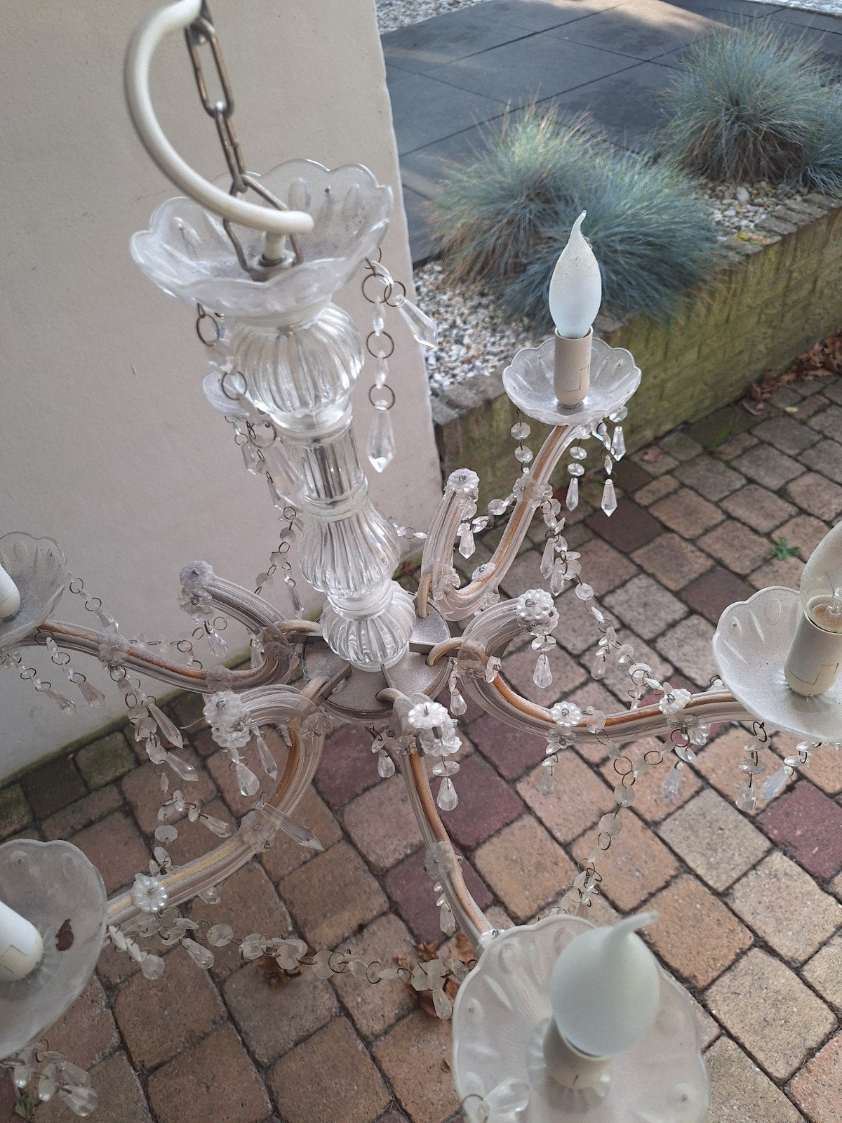 Klassieke kroonluchter met ornamenten, Ophalen, Gebruikt, E14 (klein), Klassiek baroc