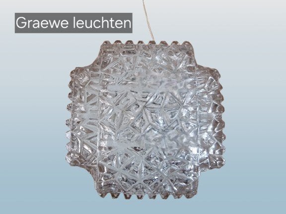 Vintage Graewe Leuchten Plafondlamp, Huis en Inrichting, Ophalen of Verzenden, Gebruikt, Glas