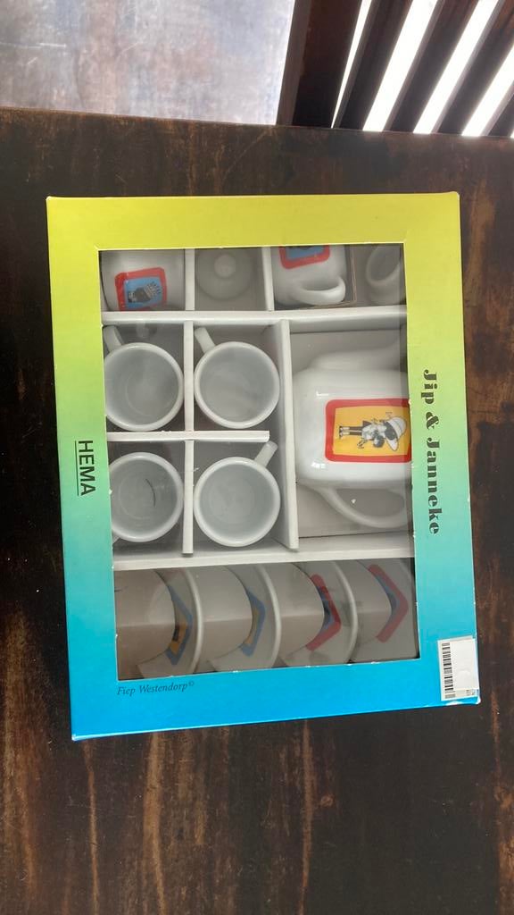 Vintage Jip en Janneke kinderserviesje in originele doos, Ophalen of Verzenden, Zo goed als nieuw, Porselein, Compleet servies