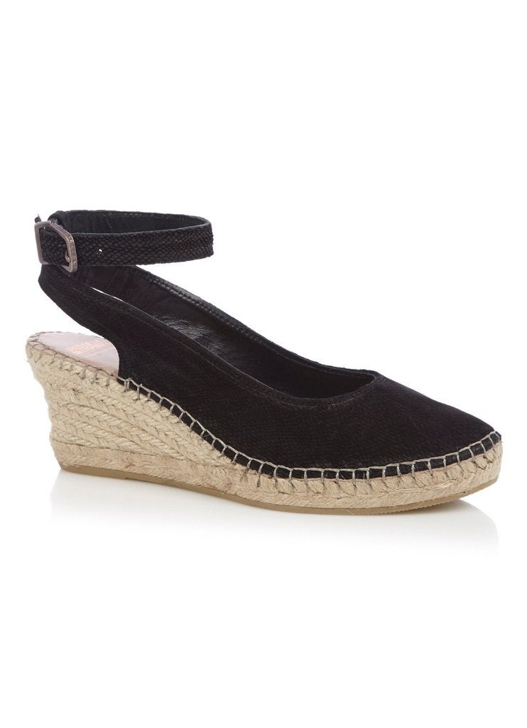 Fred de la Bretoniere suede espadrille sandalen zwart mt 39, Fred de la Bretoniere, Zwart, Nieuw, Sandalen of Muiltjes