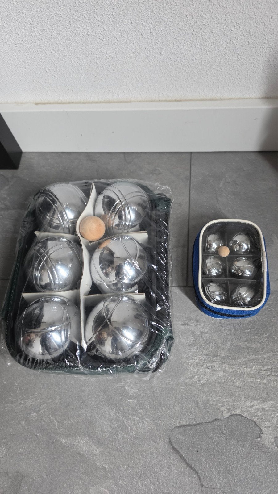 Petanque set (6 ballen) en mini petanque set (6 ballen), Sport en Fitness, Ophalen, Zo goed als nieuw