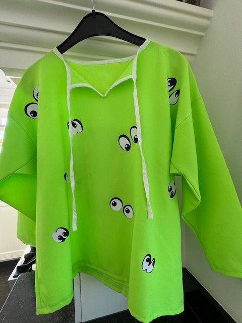 Carnavals- kinderkiel, met ogen erop! Een echte eye-catcher!, Carnaval, Ophalen of Verzenden, Kleding, Maat 34 (XS) of kleiner