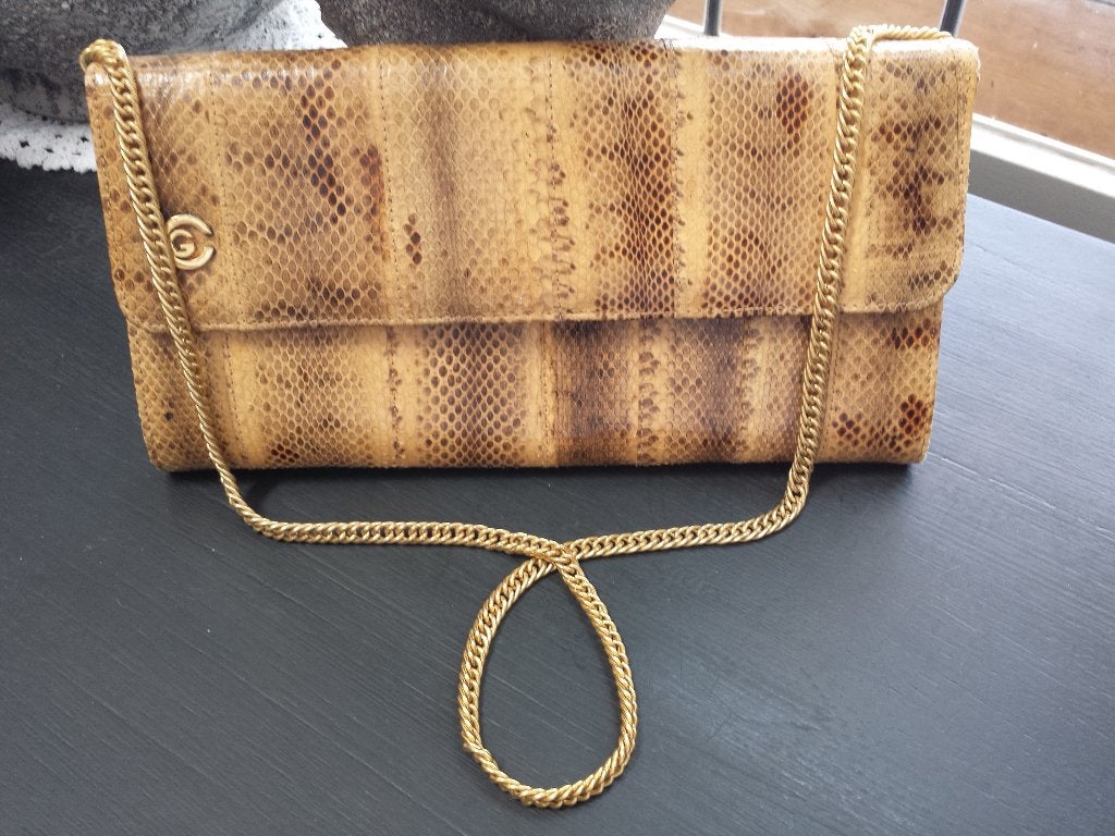 Dames Handtas, CLUTCH <> SLANGENLEER met Ketting, Ophalen of Verzenden, Overige typen