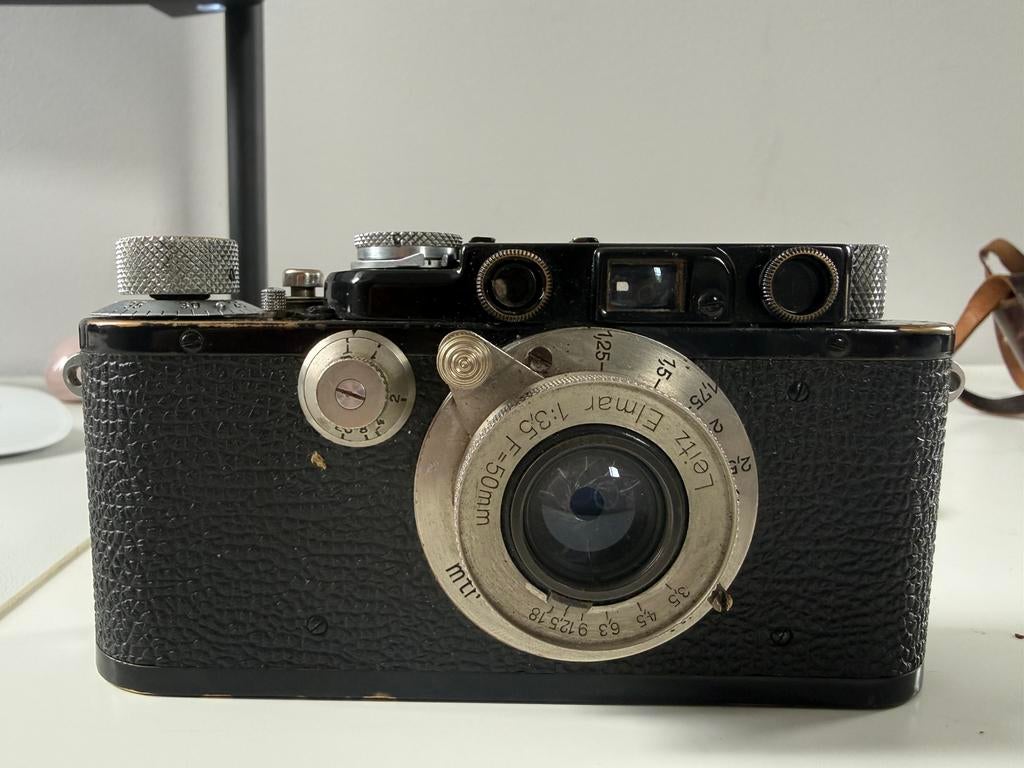 Leica III (ca. 1934) + Leitz Elmar 50mm f/3.5 werkend, Audio, Tv en Foto, Fotocamera's Analoog, Ophalen of Verzenden, Zo goed als nieuw