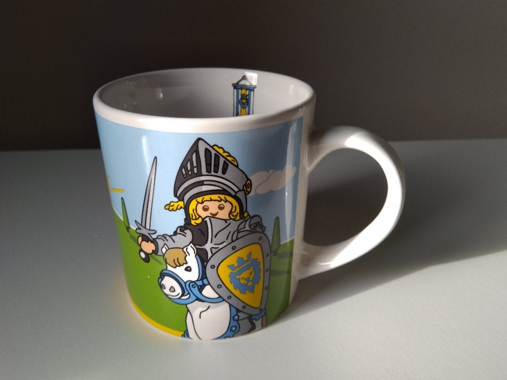 Playmobil beker, ridder, kasteel, Overige merken, Zo goed als nieuw, Overige stijlen, Aardewerk