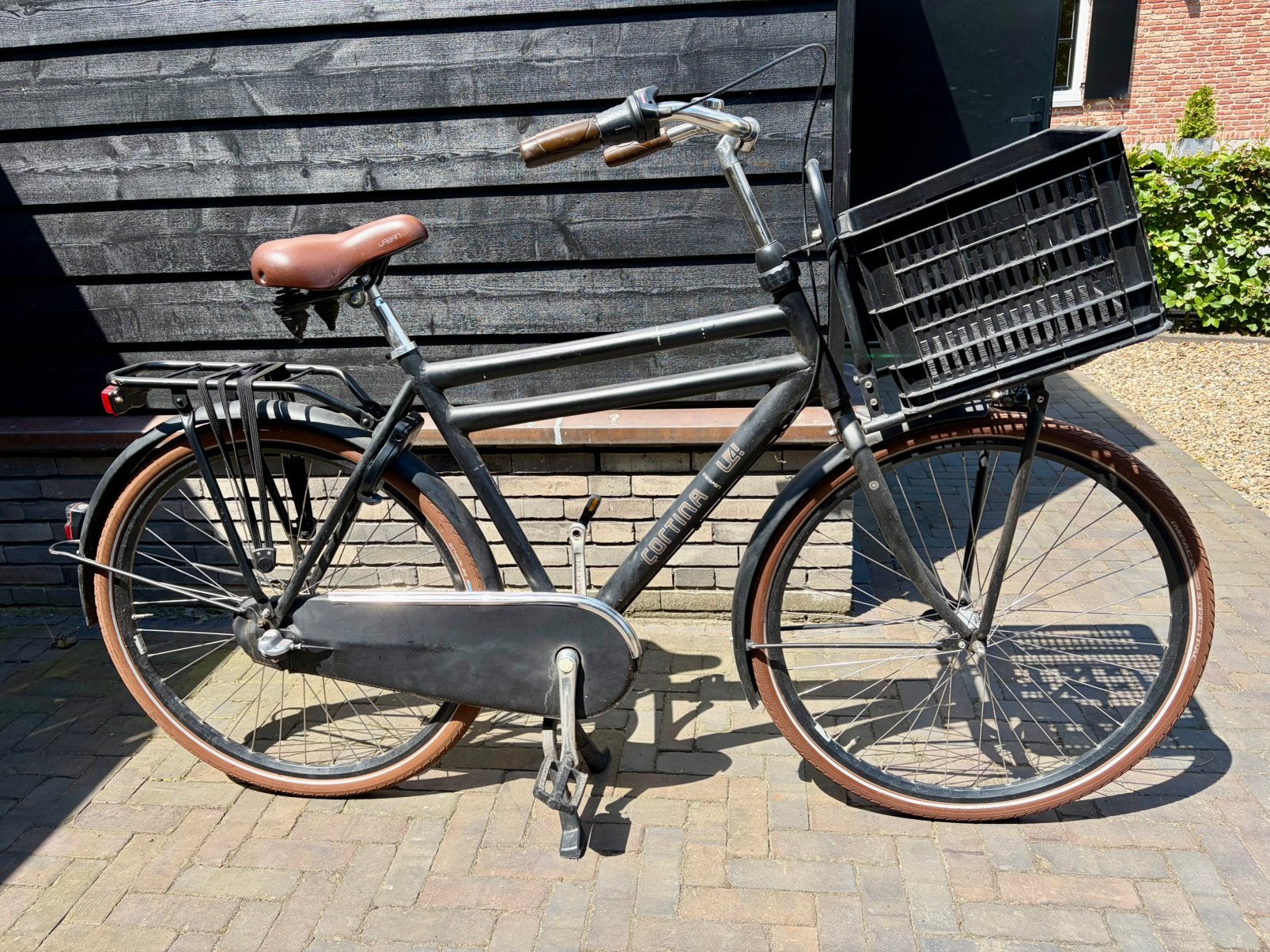 Cortina U4 Transporter, mat zwart, 56cm, 3v nexus…, Terugtraprem, Versnellingen, Zo goed als nieuw, 53 tot 57 cm