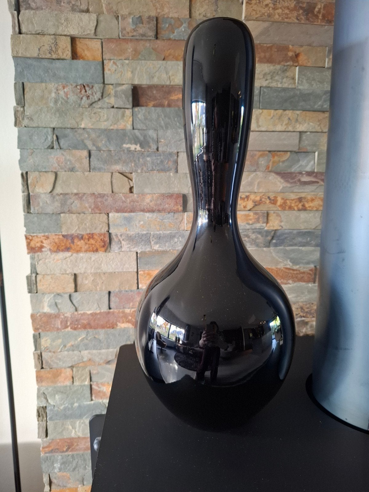 zwart glazen vaas/fles, Ophalen of Verzenden, Zwart