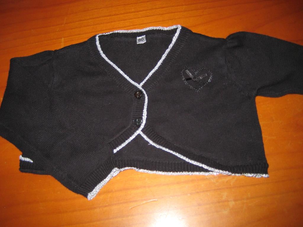 Zwart bolero, 80, Ophalen of Verzenden, Zo goed als nieuw, Meisje, Truitje of Vestje