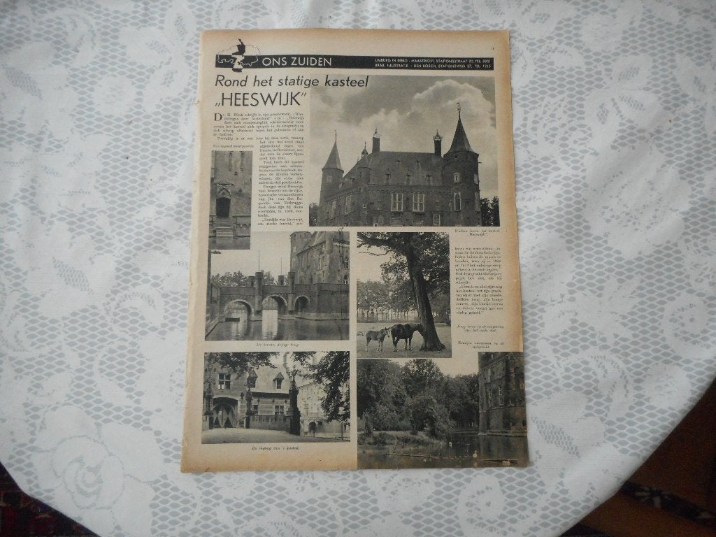 Kasteel Heeswijk. 1937., Ophalen of Verzenden, 1920 tot 1940, Nederland, Knipsel(s)