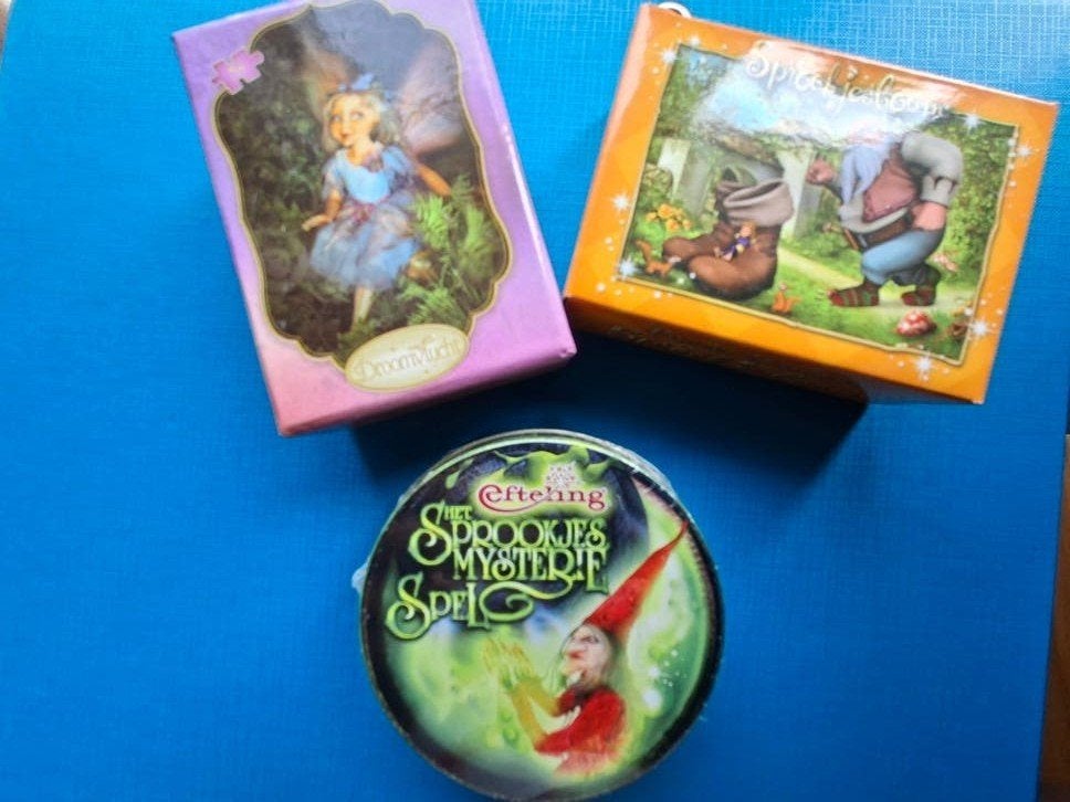 Efteling spelletjes/puzzels - 3 stuks (roze geopend), Kinderen en Baby's, Ophalen of Verzenden, Minder dan 10 stukjes, Zo goed als nieuw