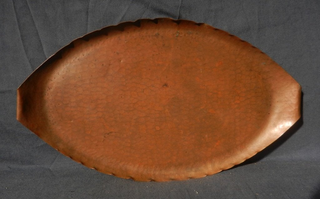 Koperen dienblad gehamerd Amsterdamse School ca 1920/30 b35, Ophalen of Verzenden, Koper