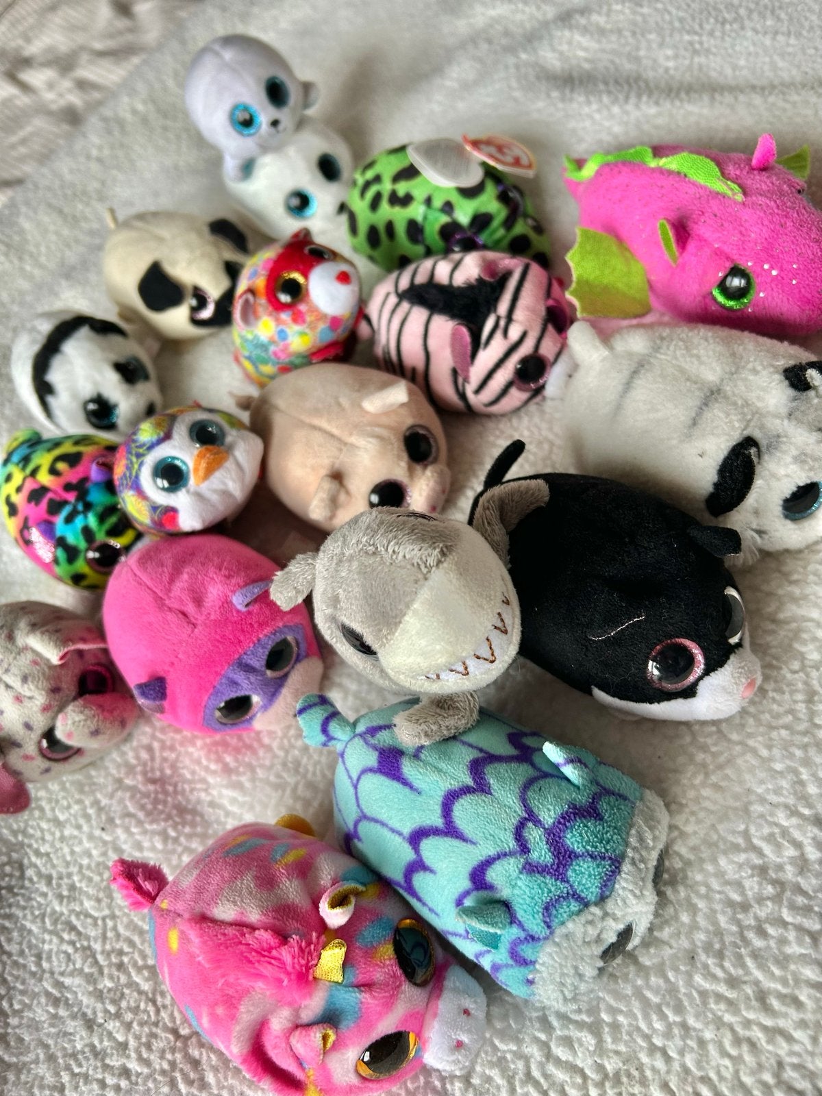 Ty Teeny Tys knuffels eenhoorn poes hond panter panda zebra, Gebruikt, Ophalen of Verzenden, Met label, Meerkleurig