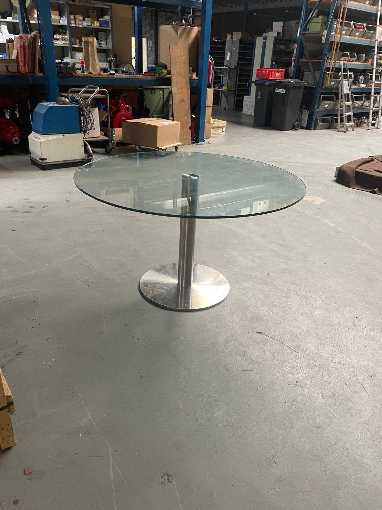 eettafel glas, Huis en Inrichting, Tafels | Eettafels, Ophalen, 100 tot 150 cm, Rond, 50 tot 100 cm