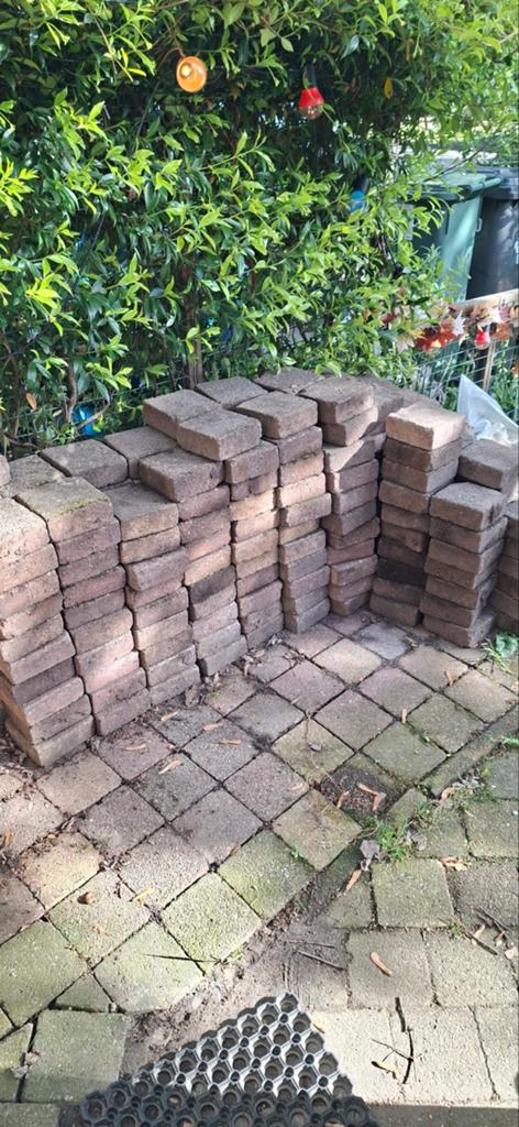 5 m² gebruikte stenen 15x15 cm, Tuin en Terras, Tegels en Klinkers, Ophalen, Gebruikt, 5 tot 10 m², Beton