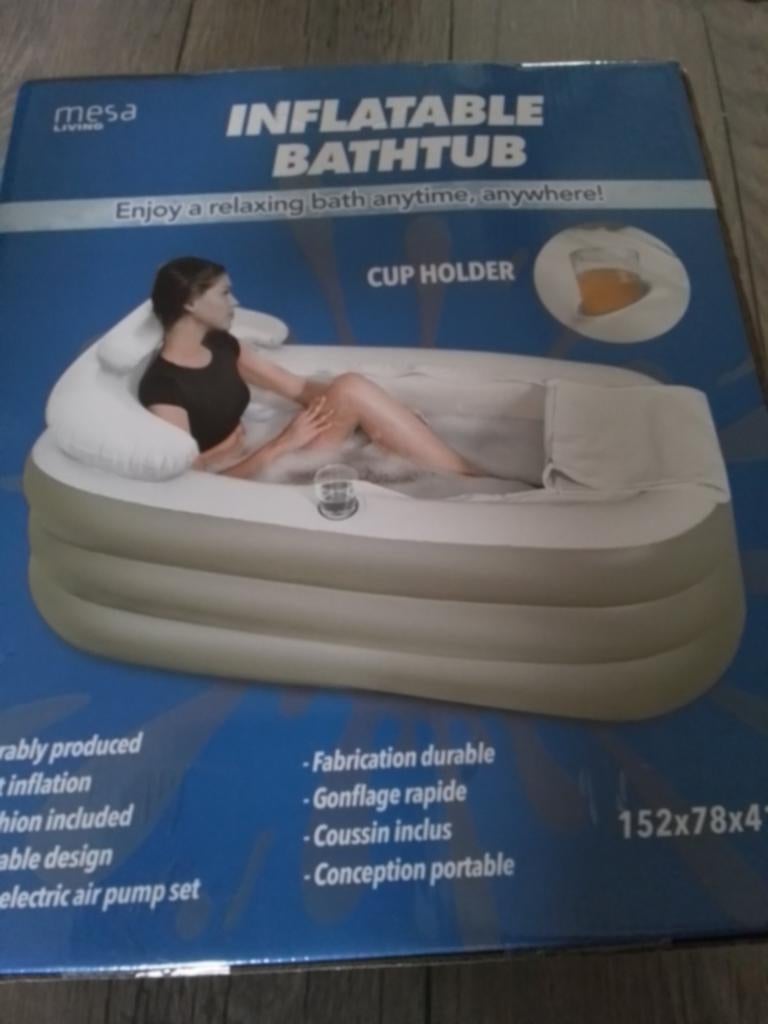 Opblaasbaar ligbad, Ophalen, Nieuw