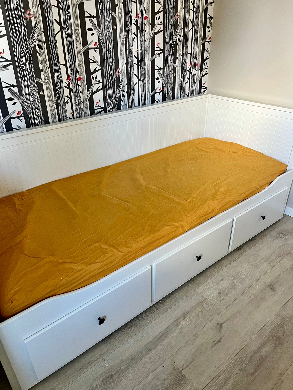 IKEA Hemnes Bedbank met 3 lades - Wit, Ophalen, Wit, Tweepersoons, Landelijk