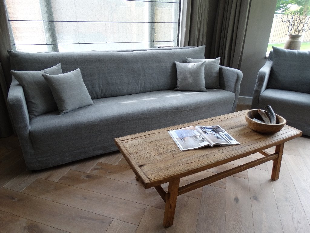 Landelijke bank Milano met losse hoes, Huis en Inrichting, Info@stoer-stijlvol.nl, Honselersdijk, 75 tot 100 cm, Ophalen of Verzenden