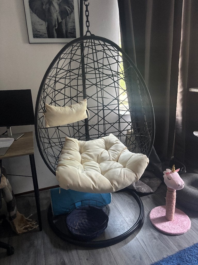 Hangstoel swing met standaard - zwart - ø104x200 cm, Ophalen, Gebruikt, Zwart, Metaal