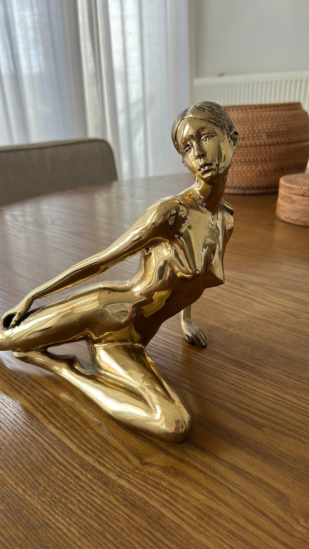 Vintage messing beeld, Antiek en Kunst, Ophalen, Art deco, 20 - 50 cm, Beeld