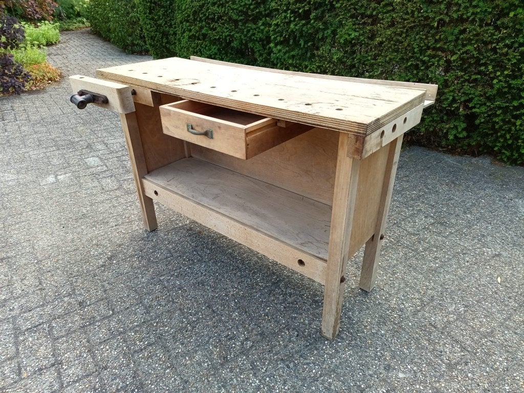 Gebruikte authentieke werkbank 120 cm lang en 52 cm breed, Doe-het-zelf en Verbouw, Werkbanken, Ophalen, Gebruikt, 120 tot 170 cm