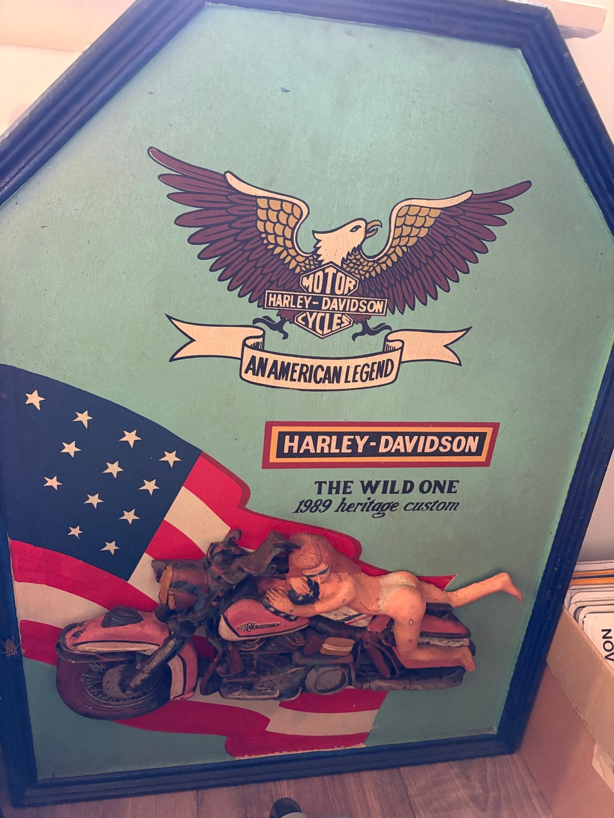 Uniek Harley-Davidson Houten Wanddecoratie, Ophalen, Gebruikt, Motoren