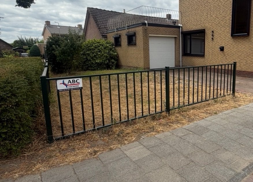 Stevig groen spijlenhekwerk - ABC Hekwerk, Ophalen, Gebruikt, IJzer, Spijlenhekwerk