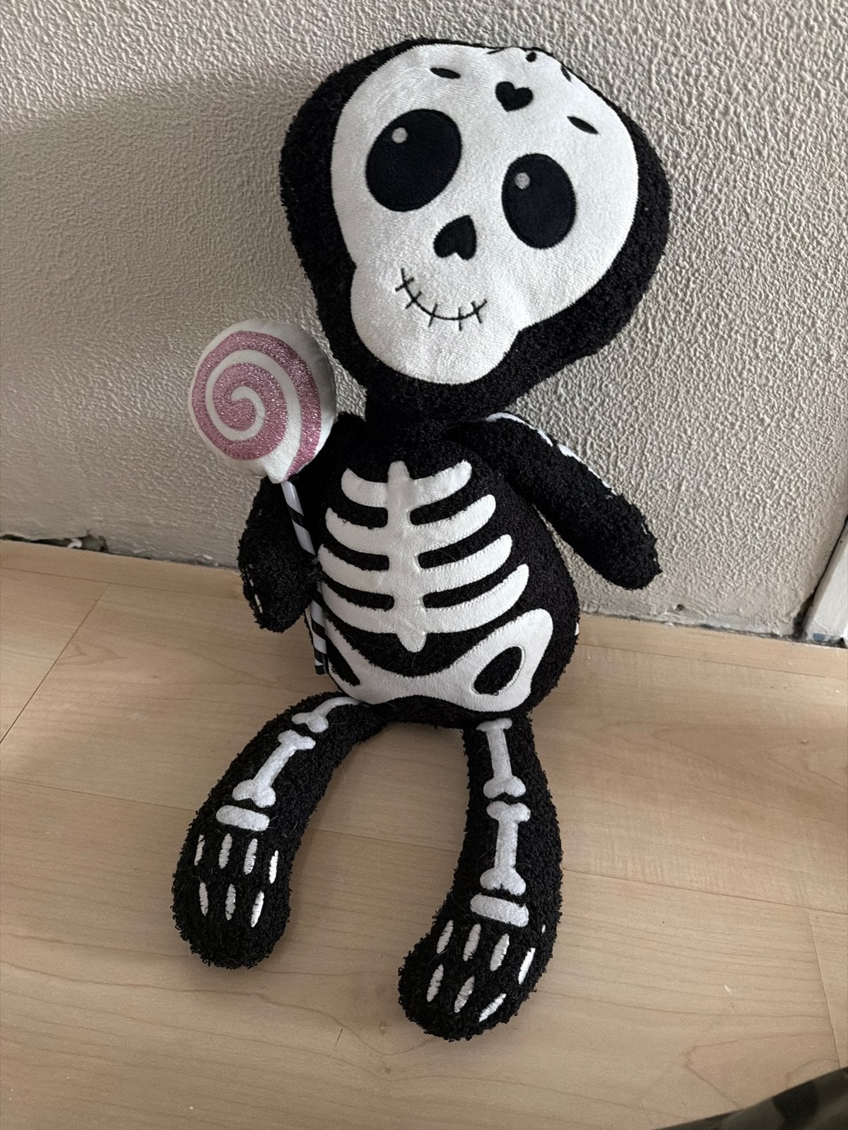 Skelet knuffel met lolly - Halloween decoratie, Gebruikt, Overige merken, Overige karakters, Overige typen