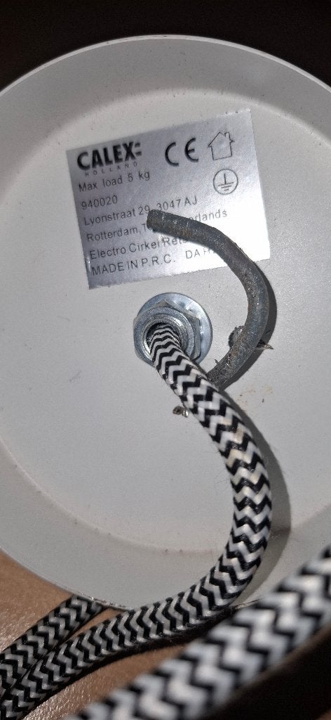 Industriële gietijzeren hanglamp, Huis en Inrichting, Lampen | Hanglampen, Ophalen, Zo goed als nieuw, Glas, Industriël