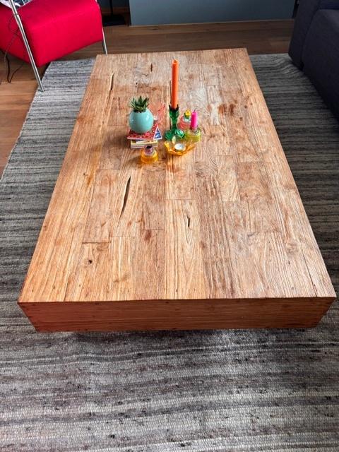 salontafel rechthoekig eiken fineer, Ophalen, 100 tot 150 cm, 50 tot 100 cm, Minder dan 50 cm