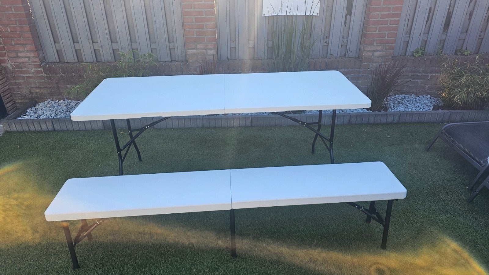 Campingtafel met bankje, Ophalen, Zo goed als nieuw, Campingtafel