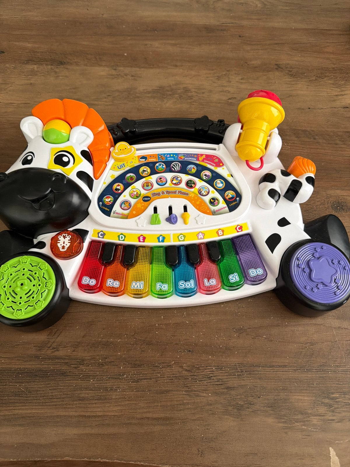 VTech Zing & Speel Piano Zebra - Interactief Muziekspeelgoed, Ophalen of Verzenden, Gebruikt, Overige typen, Met licht