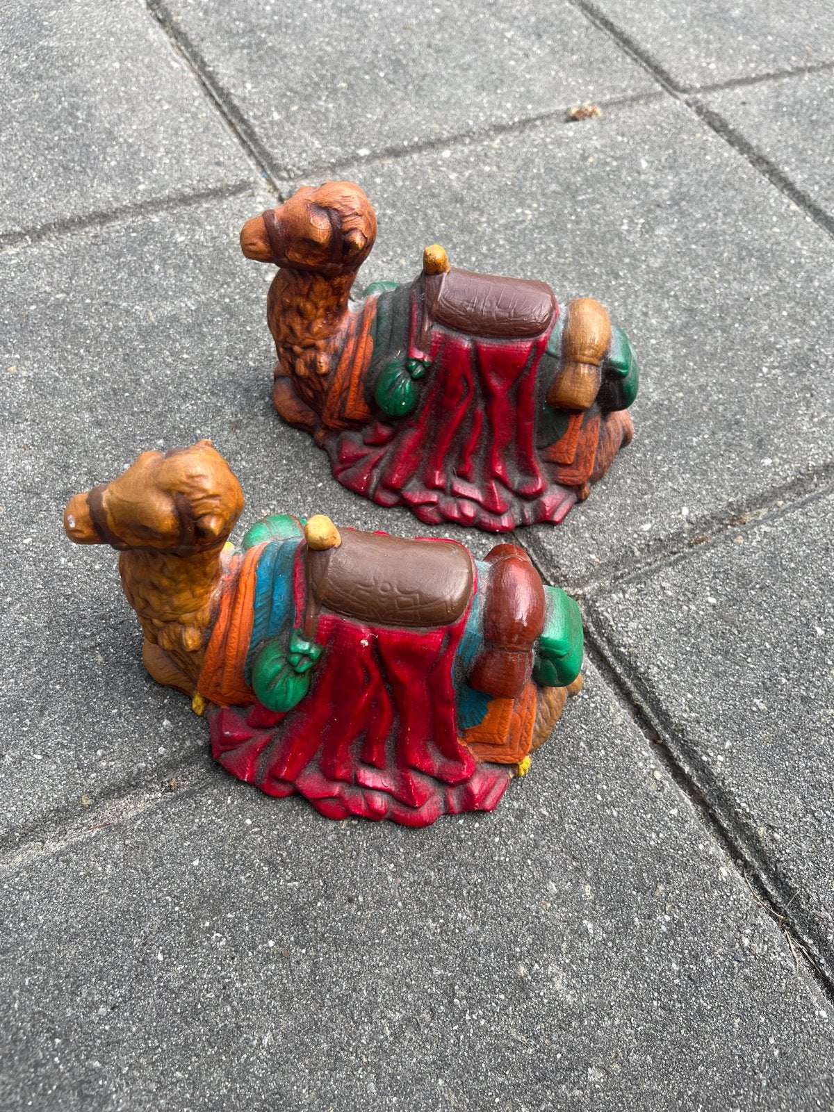 Set van 2 Kerststal Kamelen Beeldjes, Ophalen, Gebruikt, Overige soorten, Beeldje of Figuurtje