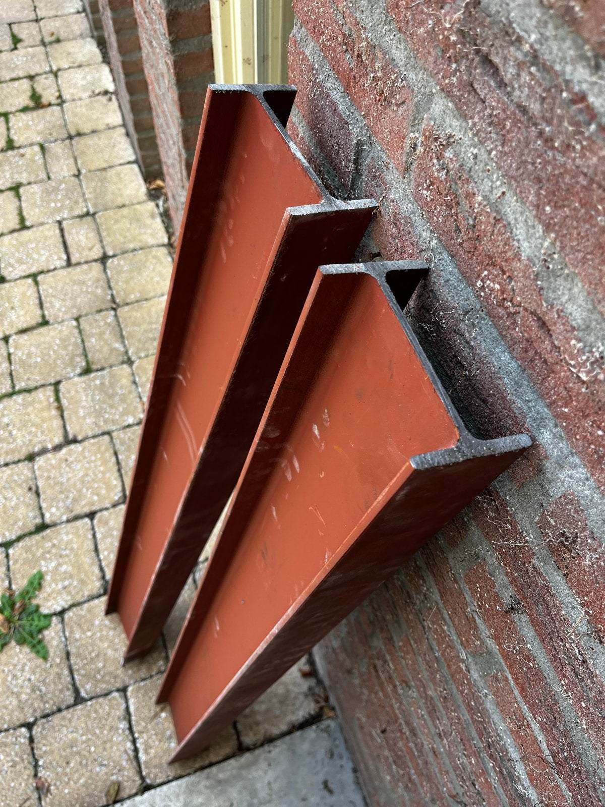 2x Stalen I-balken - 120 cm lang, 12cm breed, Doe-het-zelf en Verbouw, Metalen, Ophalen, Gebruikt, IJzer