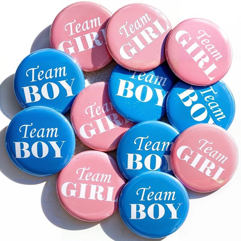 12 genderreveal buttons, Versiering, Nieuw, Ophalen of Verzenden, Info@sweet-one.nl