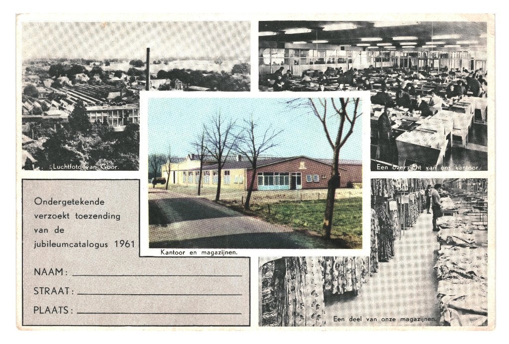 941100	Goor	Ov 1961 Verzendhuis de Postduif	Antwoordkaart