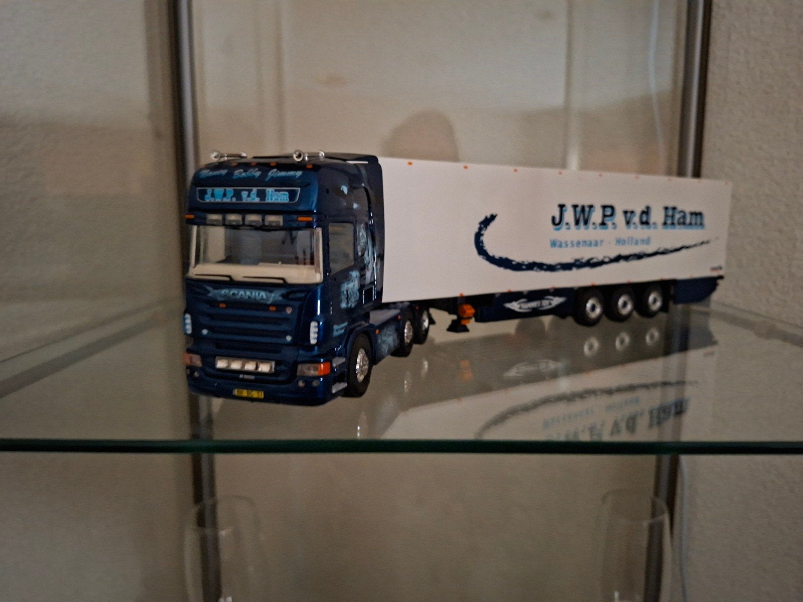 tekno Scania J.W.P van de Ham met ovp, Hobby en Vrije tijd, Ophalen of Verzenden, Zo goed als nieuw, Bus of Vrachtwagen, Tekno