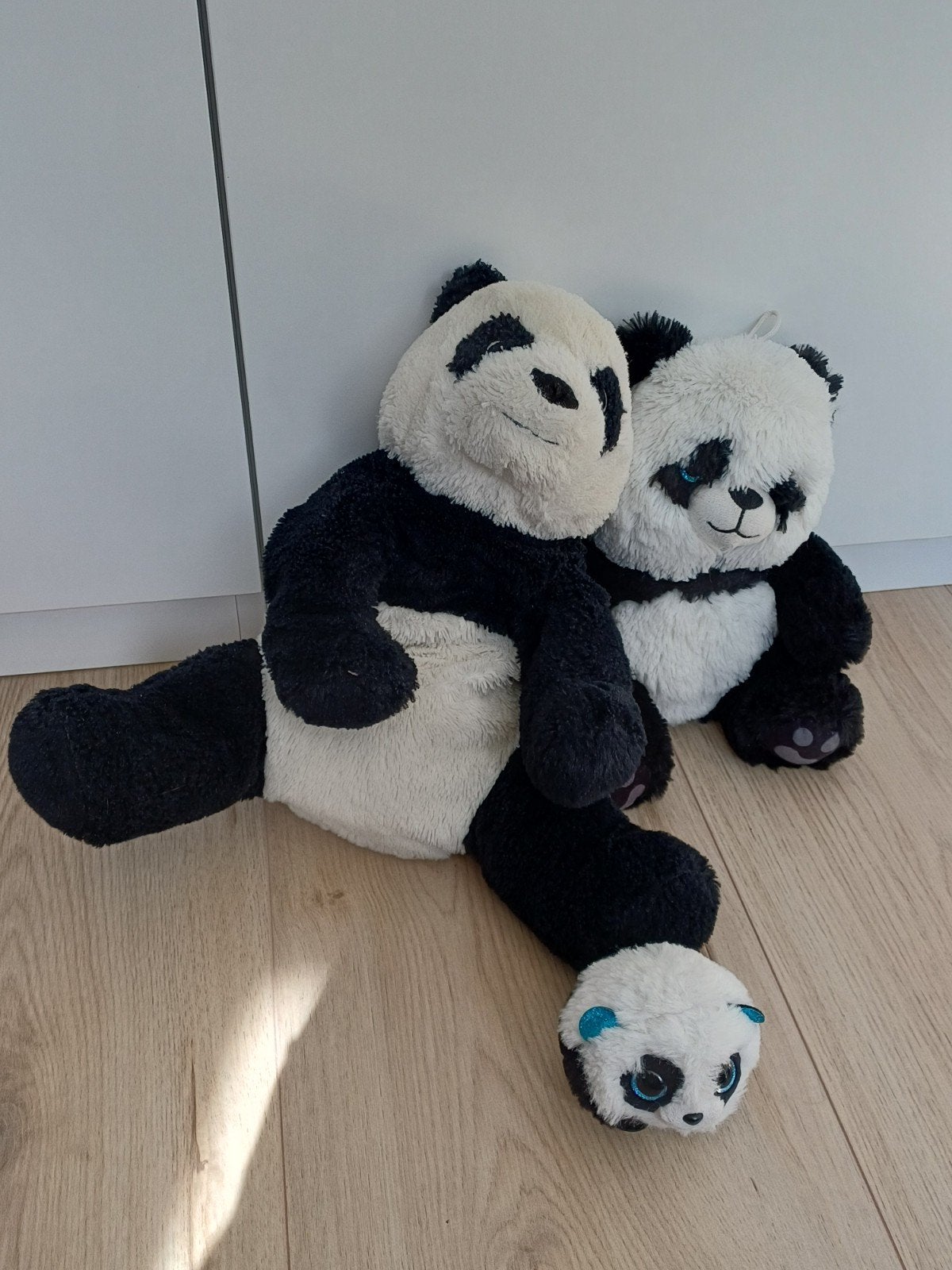 Leuke pandabeer knuffels, set van 3, Kinderen en Baby's, Gebruikt, Beer, Zwart, Ophalen of Verzenden