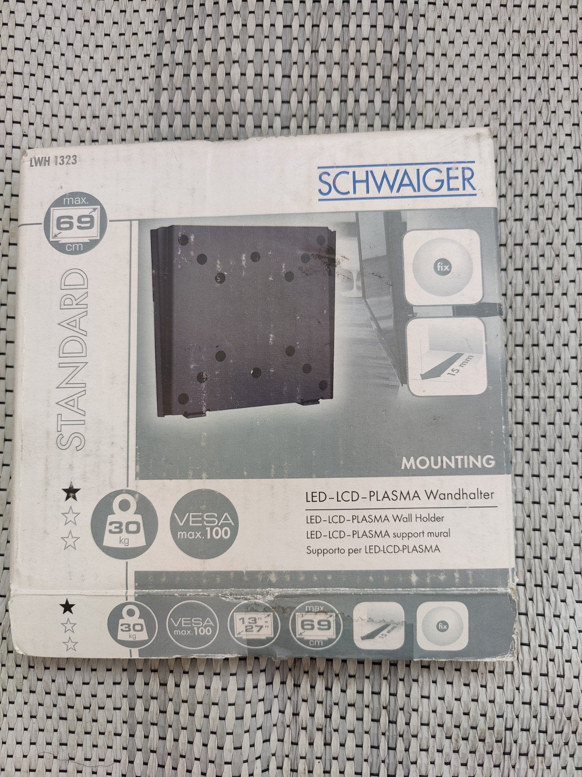 Nieuw Schwaiger muurbeugel tot 27 inch tv, Ophalen of Verzenden