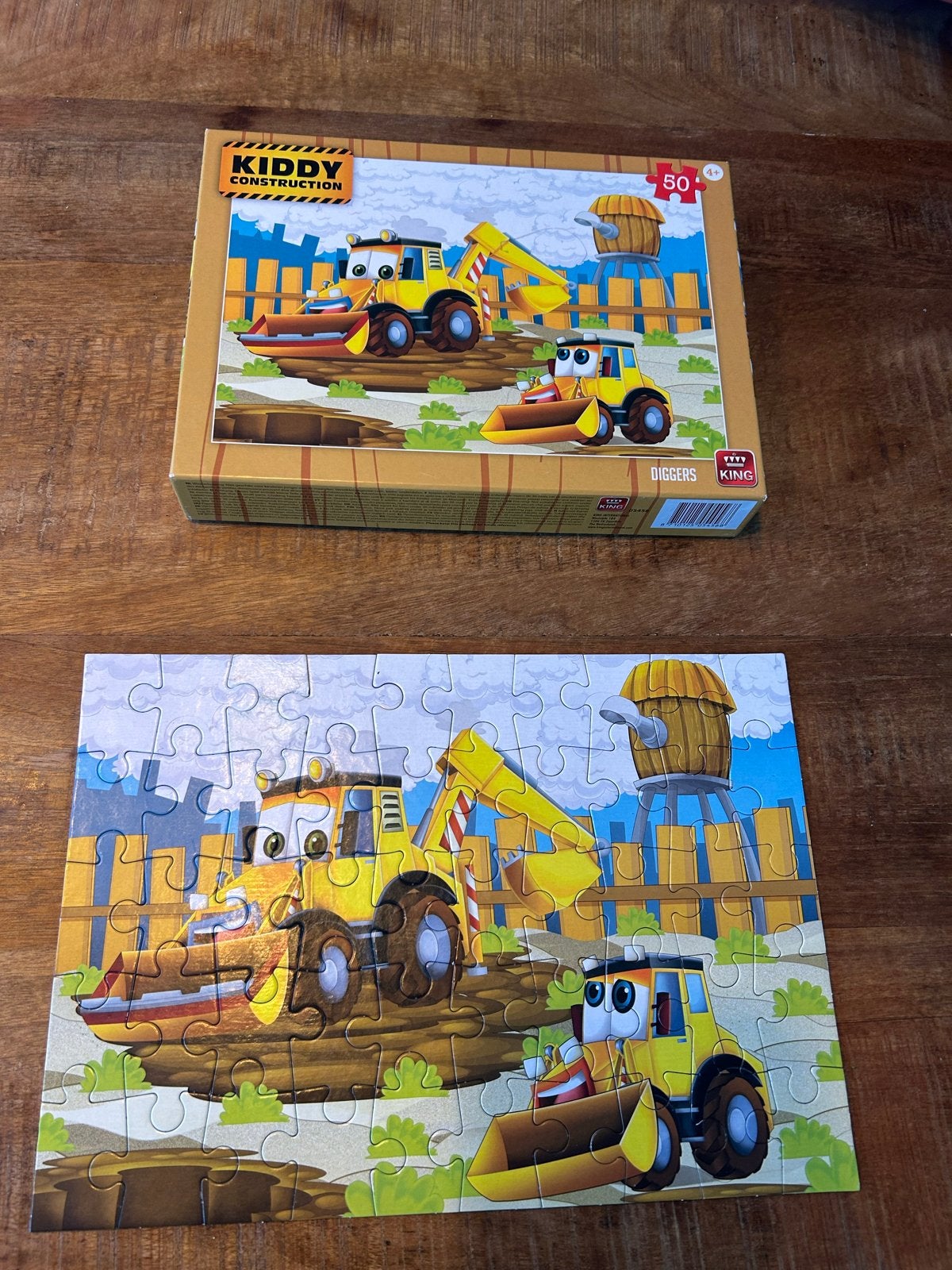 Kiddy Construction Diggers puzzel 50 stukjes, Ophalen, Meer dan 50 stukjes, Gebruikt, 4 tot 6 jaar