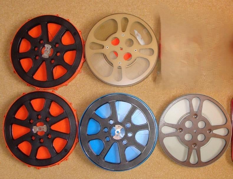 5 stuks gebruikte filmspoelen voor 250-300 meter 16mm film, Audio, Tv en Foto, Filmrollen, Ophalen, 16mm film
