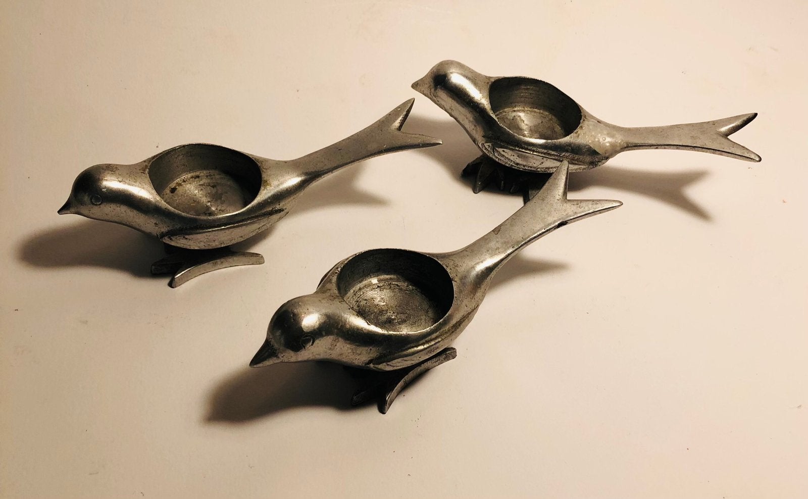 Drie superleuke metalen theelichthoudertjes, vogels, Ophalen of Verzenden, Zo goed als nieuw