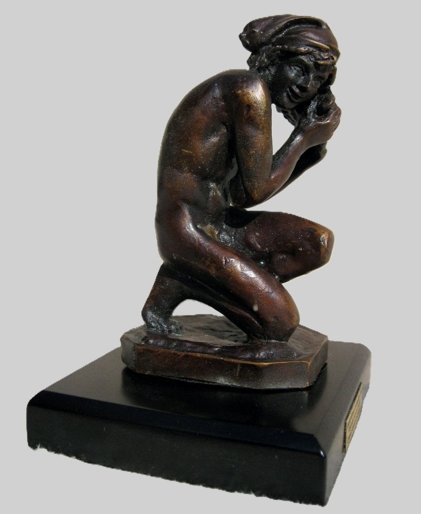 Jeune pecheur - la coquille - Carpeaux, Ophalen, Brons