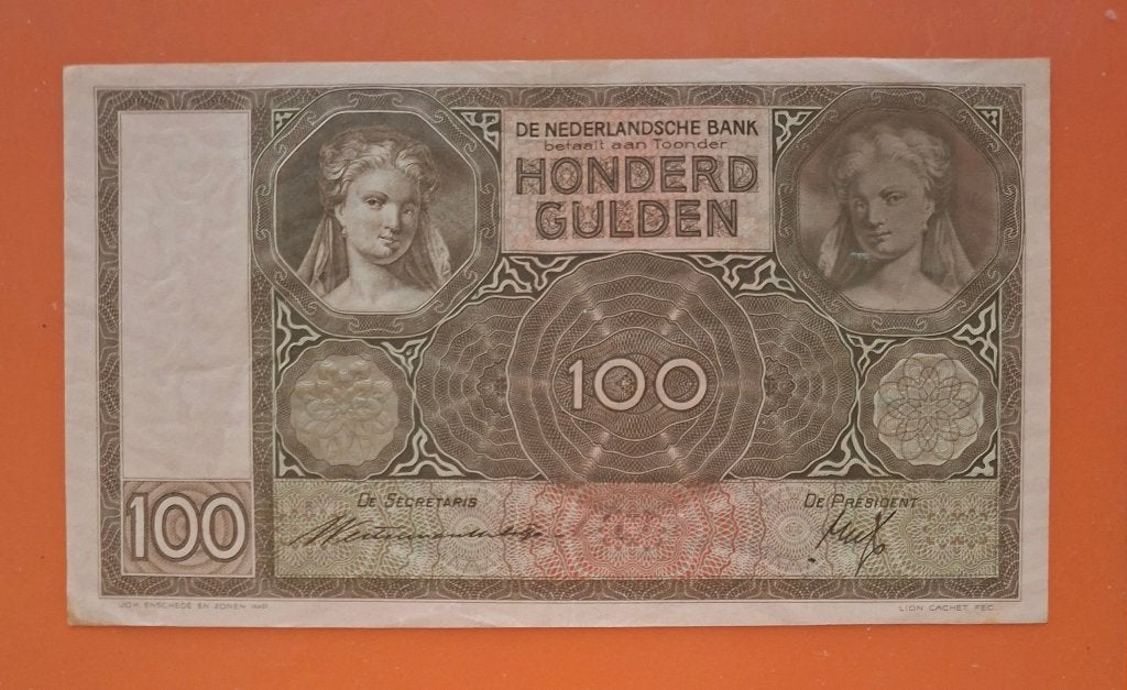 100 gld.1939, Luitspelende vrouw, REPLACEMENT, cat. PL97.c1R, Postzegels en Munten, Ophalen of Verzenden, 100 gulden, Los biljet