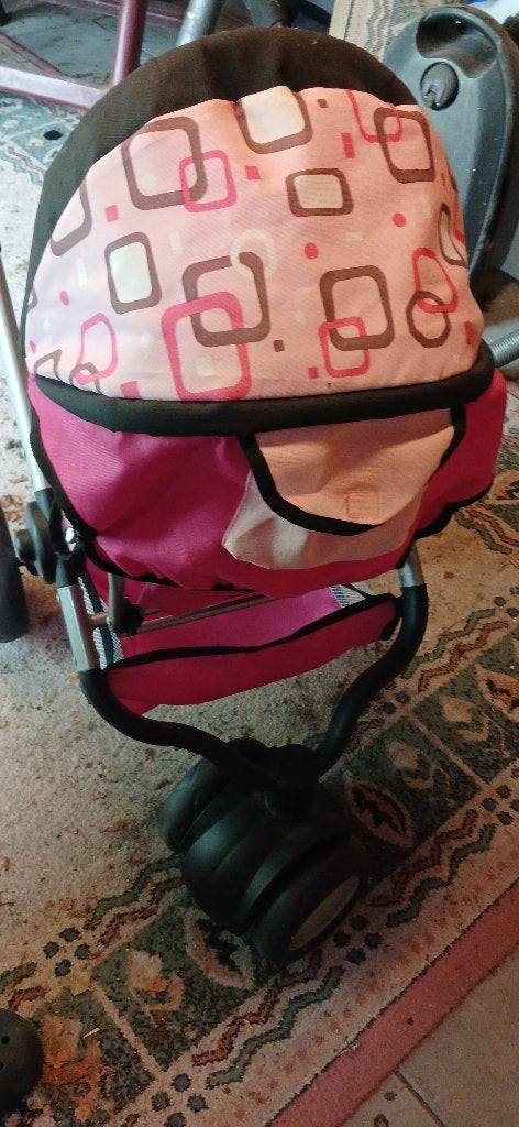 Poppenwagen roze paars, Ophalen, Gebruikt, Babypop