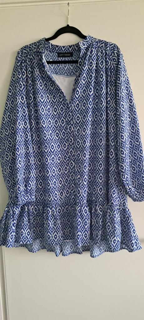 Lofty Manner tuniek blauw/wit met leuke onderkant maat L, Blauw, Lofty Manner, Maat 42/44 (L), Ophalen of Verzenden