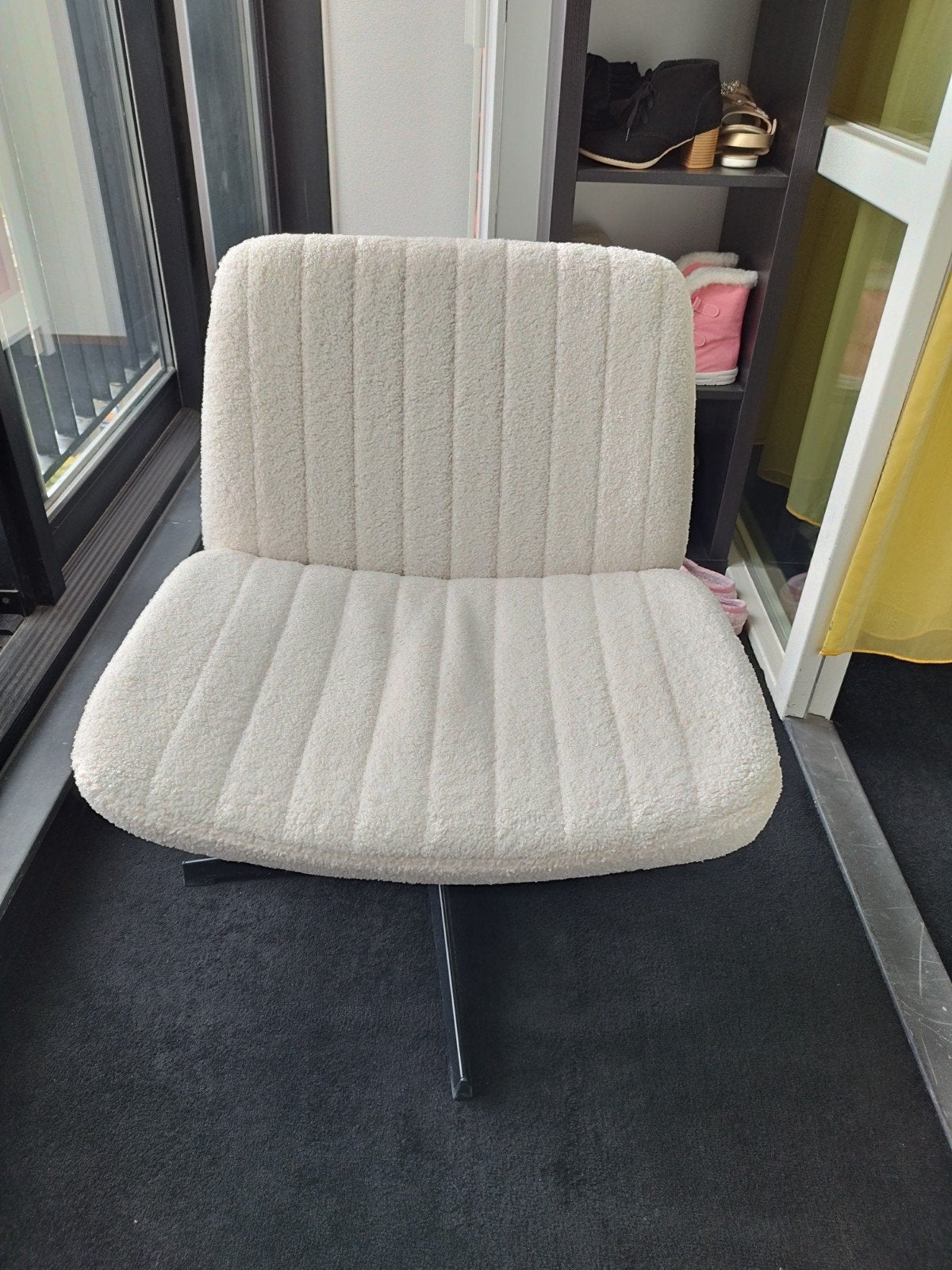 Mooie Teddy draaifauteuil met in hoogte verstelbaar., Ophalen, Zo goed als nieuw, 50 tot 75 cm
