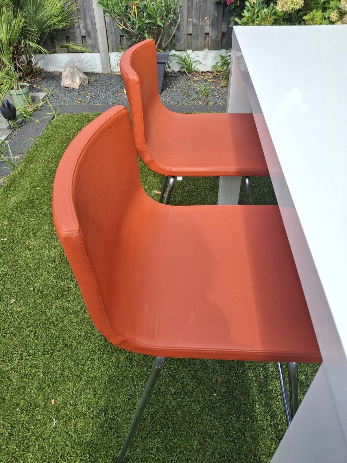 Barkrukken leder, Huis en Inrichting, Met voetsteun, 60 tot 90 cm, Leer, Ophalen of Verzenden